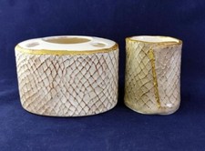 B. WARE MALIBU HANDMADE CERAMIC GLAZED TOOTHBRUSH HOLDER AND TUMBLER