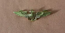 Vintage Navy Wings Anchor Shield Military pin WWII World War 2 gold tone