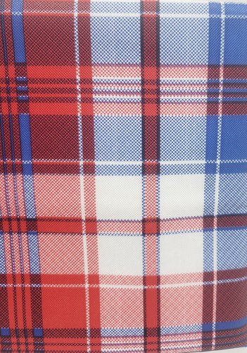 EcoVinyl Peva Kitchen Tablecloth, 52"x70" Oblong, RED, WHITE & BLUE PLAID,Kane - Picture 4 of 14