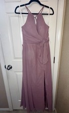 Azazie Vintage Mauve Chiffon Sleeveless Bridesmaid Dress Size A6
