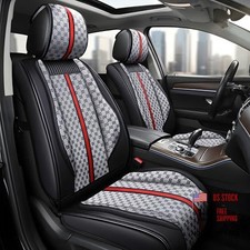 Car Seat Covers Full Set, Luxury Stylish Waterproof Faux FULL SET Gray
