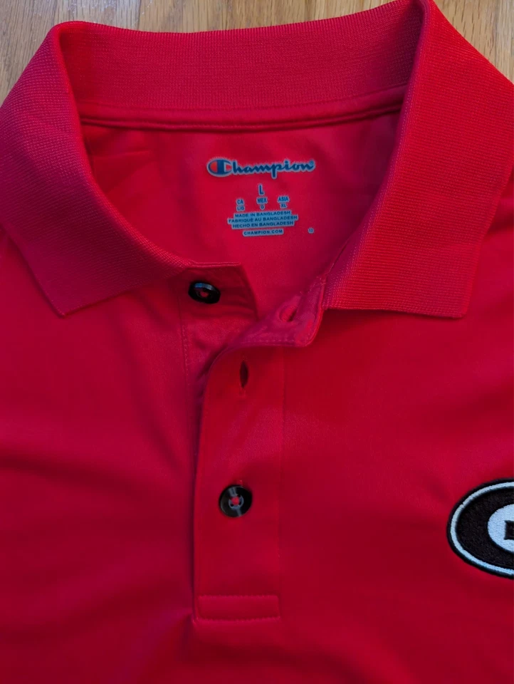 Camisa Polo de Golf Georgia Bulldogs Para Hombres Grande Campeón de Fútbol de la NCAA Dri Fit Foto 2 de 4