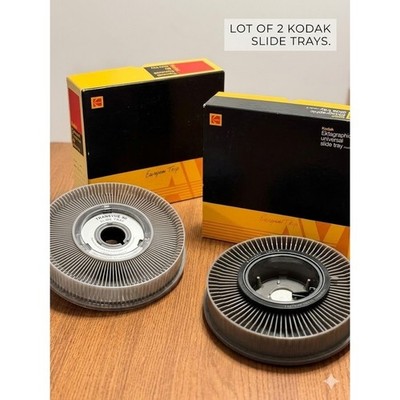 Kodak Carousel Transvue 80 Slide Tray & Ektagraphic Universal Model 2 Lot of 2