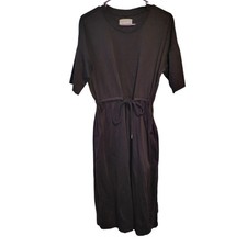 Everlane The Luxe Cotton Tie-Front Tee Dress Size Small Black