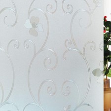 3D Flower Privacy Window Film,Frosted Decorative Glass Door Film,No Adhesive ...