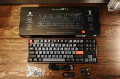 Keychron K8 Pro TKL Wireless Mechanical Keyboard US Layout Brown Switch Gebra...