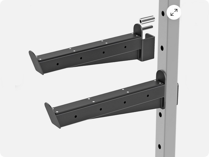 Brazos observadores ajustables de alta resistencia con acolchado de goma para seguridad de levantamiento de pesas