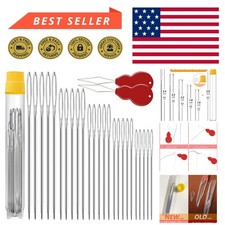 Durable Stainless Steel Large Eye Needles - Perfect for Crafts and Embroidery