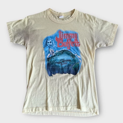 1970's Jimmy Buffett Vintage Band Tour Tee Shirt 70s 1970s 1970s vintage concert t-shirt, vintage, single stitch, B+ condition