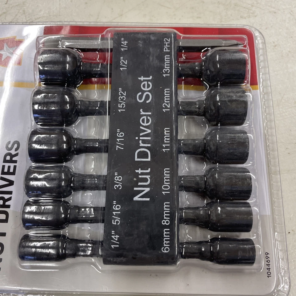 14Pcs Power Nuts Driver Drill Bit Set Metric and SAE Sockets Magnetic New Sealed - Image 3 of 4