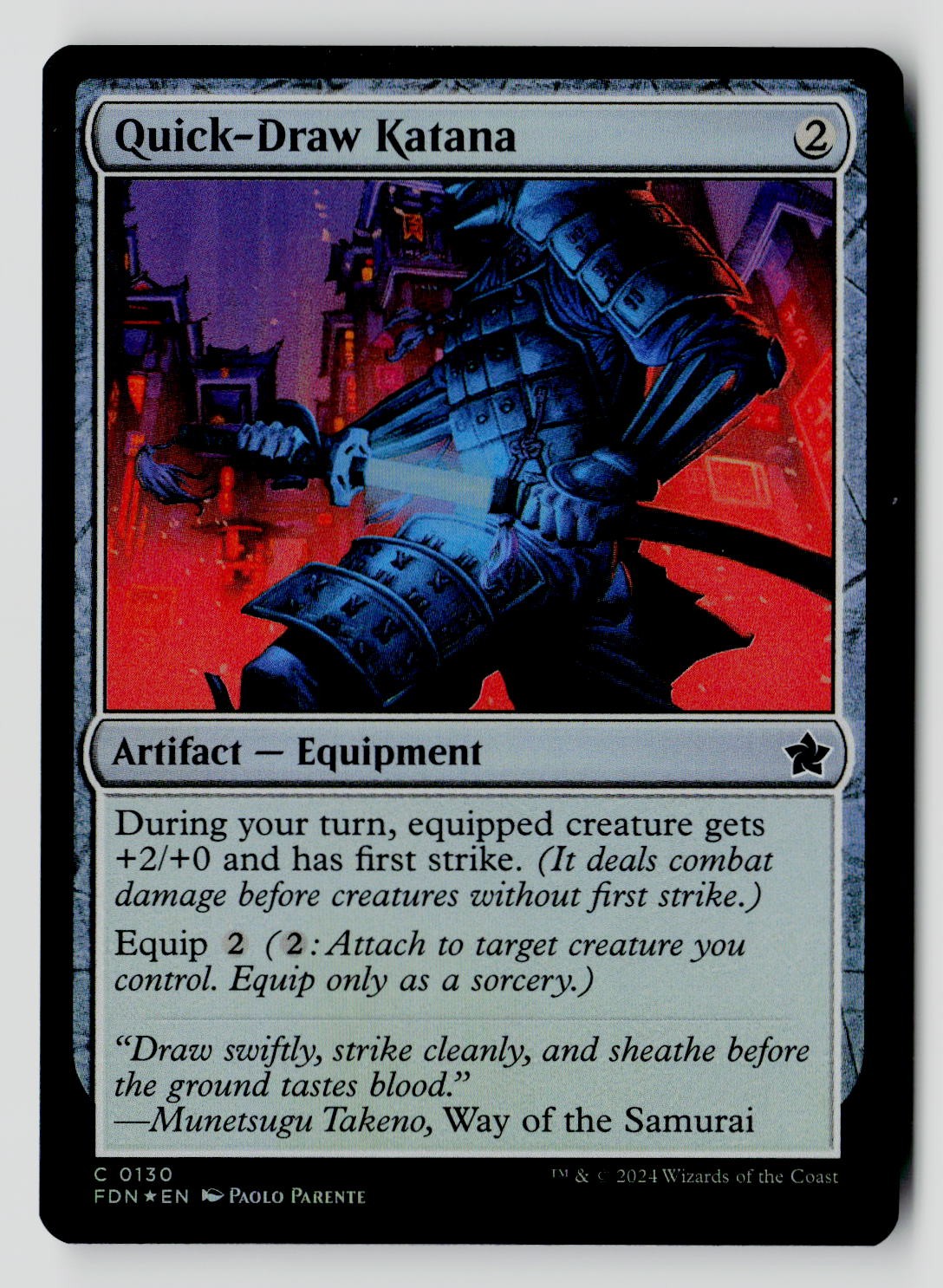 Quick-Draw Katana 130 C Foil MTG FDN NM