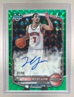 Milos Uzan 2025 Bowman Chrome Green Geometric Refractor Auto 1st RC 35/99