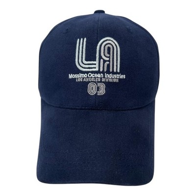 Vintage Mossimo LA Hat Cap Fitted Mens One Size Navy Blue Y2K 03