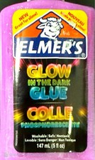 New Elmers Glue Glow in the Dark Purple Great for Craft Slime 5 oz