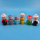 Vintage Fisher Price Little People Wood Plastic Figures Lot of 6 Mixed Variety