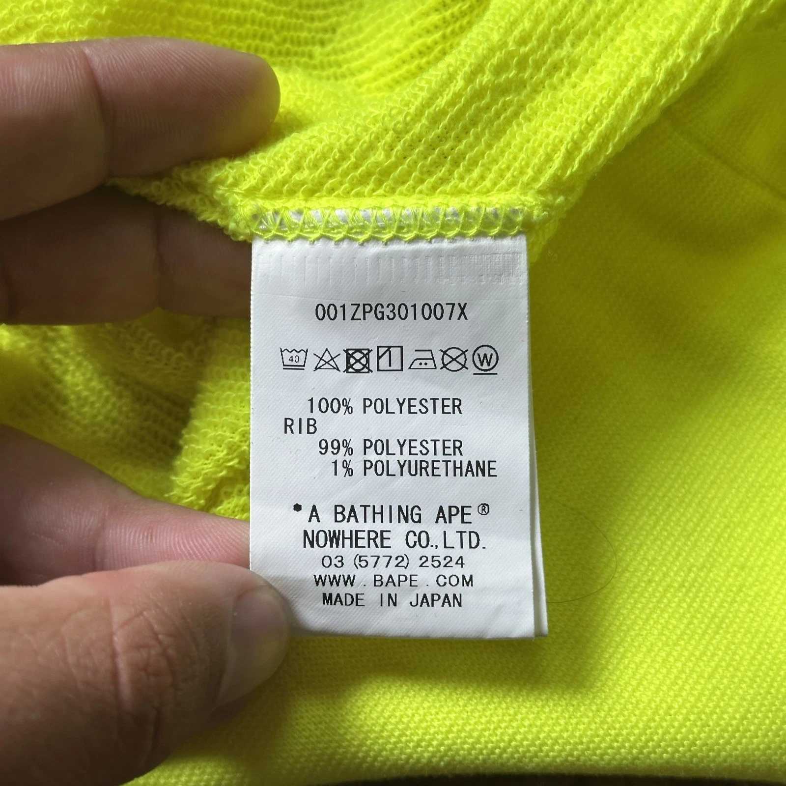 A BATHING APE (BAPE) Felpa con cappuccio e zip intera Bape Shark verde fluo taglia XL made in Japan