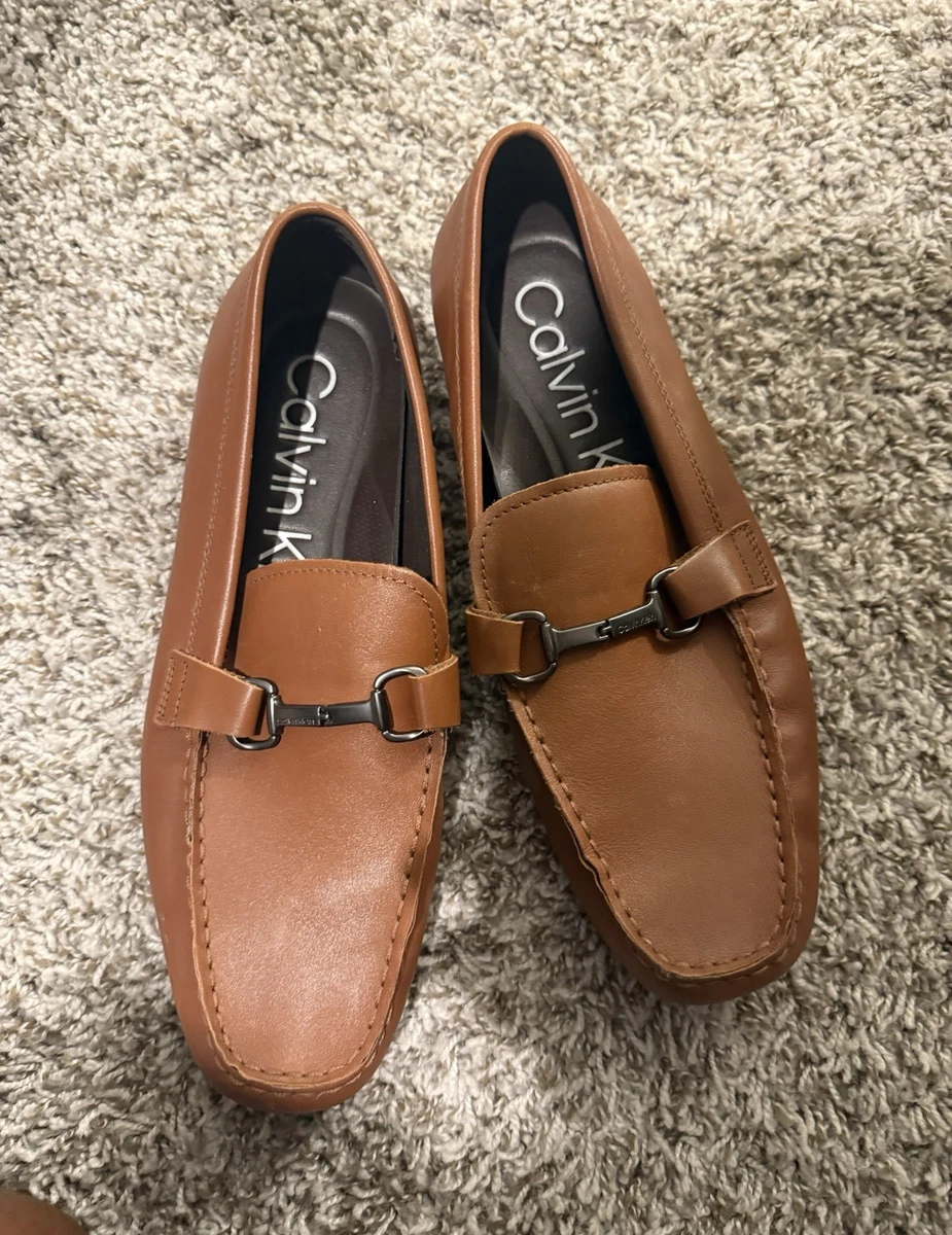 calvin klein brown dress shoes for Men for sale Penny loafers Sage Coast Lace Twist notes-ships-next-day modern finish Color::#2-Byzantium