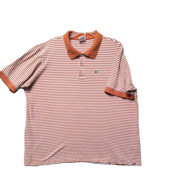 Lacoste Polo Shirt Mens 3XL Alligator Orange Stripe Pique Classic See Size Chart