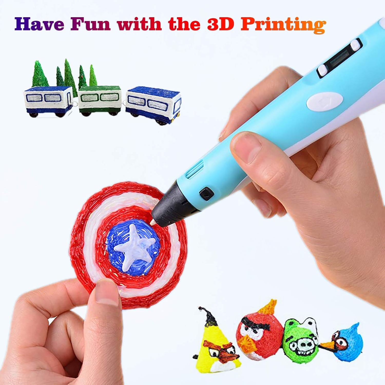 3D Pen Filament 400 Feet 20 Colors, dikale 3D Printing Pen Refills PLA Bonus 250