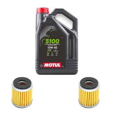 2x Ölfilter Yamaha YFM 250 R Raptor + 4liter Power Synthetik 15W40 Öl