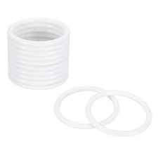 12Pcs Dream Catcher Rings, 2.4" Plastic Macrame Wreath Floral Round Hoop, White