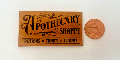 Miniature Wooden Dollhouse Apothecary Shop Sign 1:12 Scale Accessory Home Decor