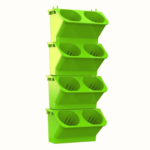Self Watering Flower Pot Stackable Wall Planter Garden Plastic Pots Wall Hanging - Picture 3 of 9