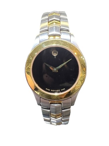 Movado Ladies Two Tone Juro Watch Model 81-E1-1861 Stainless Steel 27mm