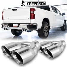 2.5 To 3.5 Quad Exhaust Tips Polished Stainless For Chevrolet Silverado 1500
