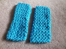 Beautiful Handmade Wrist Warmer Ladies Dark Teal Turquoise 8" Long NEW