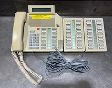 Northern Telecom Biege Digital HF Display Phone NT9K16AC35 With Expansions. Used