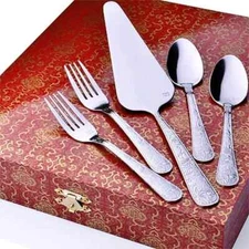Mayer & Boch 13-Piece Stainless Steel Flatware Set-Dessert Forks, Spoons