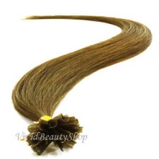 100 Pre Bonded U Glue Tip Straight Remy Human Hair Extensions Chestnut Brown 6