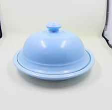 Pfaltzgraff Terrace Azure Blue Round Butter Cheese Domed Lidded USA