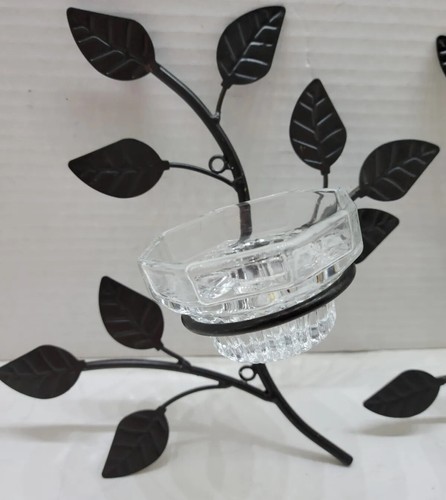 Black Metal Hanging Tree Branch Candle Holders With Glass Hextagon Candle Holder - Picture 3 of 9
