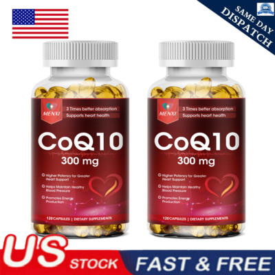 CoQ10 300mg-Ubiquinone High Absorption Coenzyme Q10 Cardiovascular Heart Health