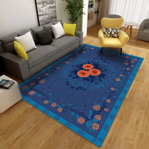 Alfombra de terciopelo floral 3D vintage alfombra de piso para sala de estar dormitorio antideslizante lavable - Imagen 20 de 22
