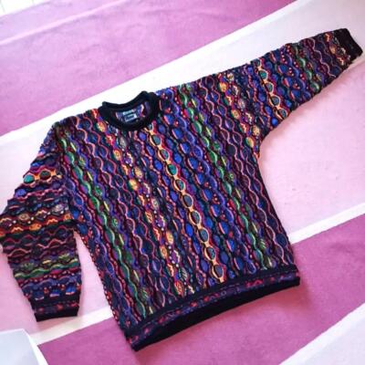 【希少レア】90s Coogi 3D Knit Sweat Wool COOGI] Vintage 3D Knit [1990s-] Super Rare multicolor SIZE M wool