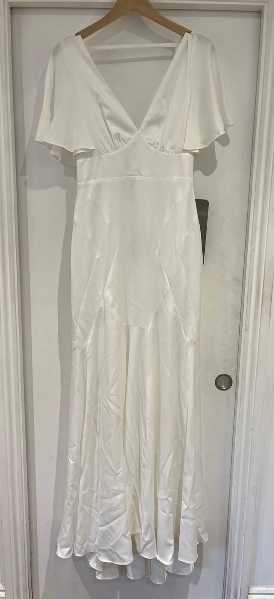 asos edition satin panelled wedding dress with fishtail ASOS Edition Satin Panelled Wedding Dress with Fishtail - Size 10