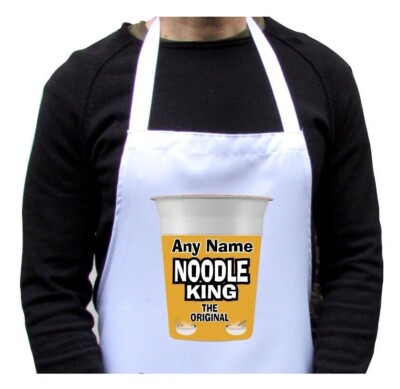 Personalisierte Schürze Nudel König, Topf Snack Druck weiß Erwachsene lustig Küche