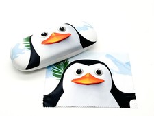 1 Astuccio Porta Occhiali Astuccio + Panno Bambini Pinguino Occhiali Bambini Idea Regalo Nuovo