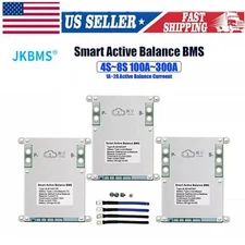 JK 4S-8S SMART 100A-300A Li-ion LiFePo4 Active Balancer BMS BT/RS485 Lot - US IM