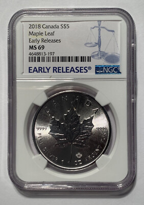 NGC MS69 2018 Canada Maple Leaf $5 【公式通販】