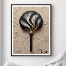 Luxury Fashion Cosmetic Brush Illustration Digital Wall Art Poster Decor