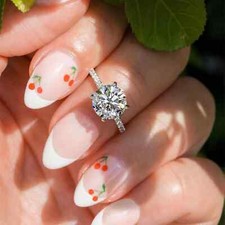 2.10 CTW Round Cut Moissanite Anniversary Gift Ring In 14K White Gold Plated