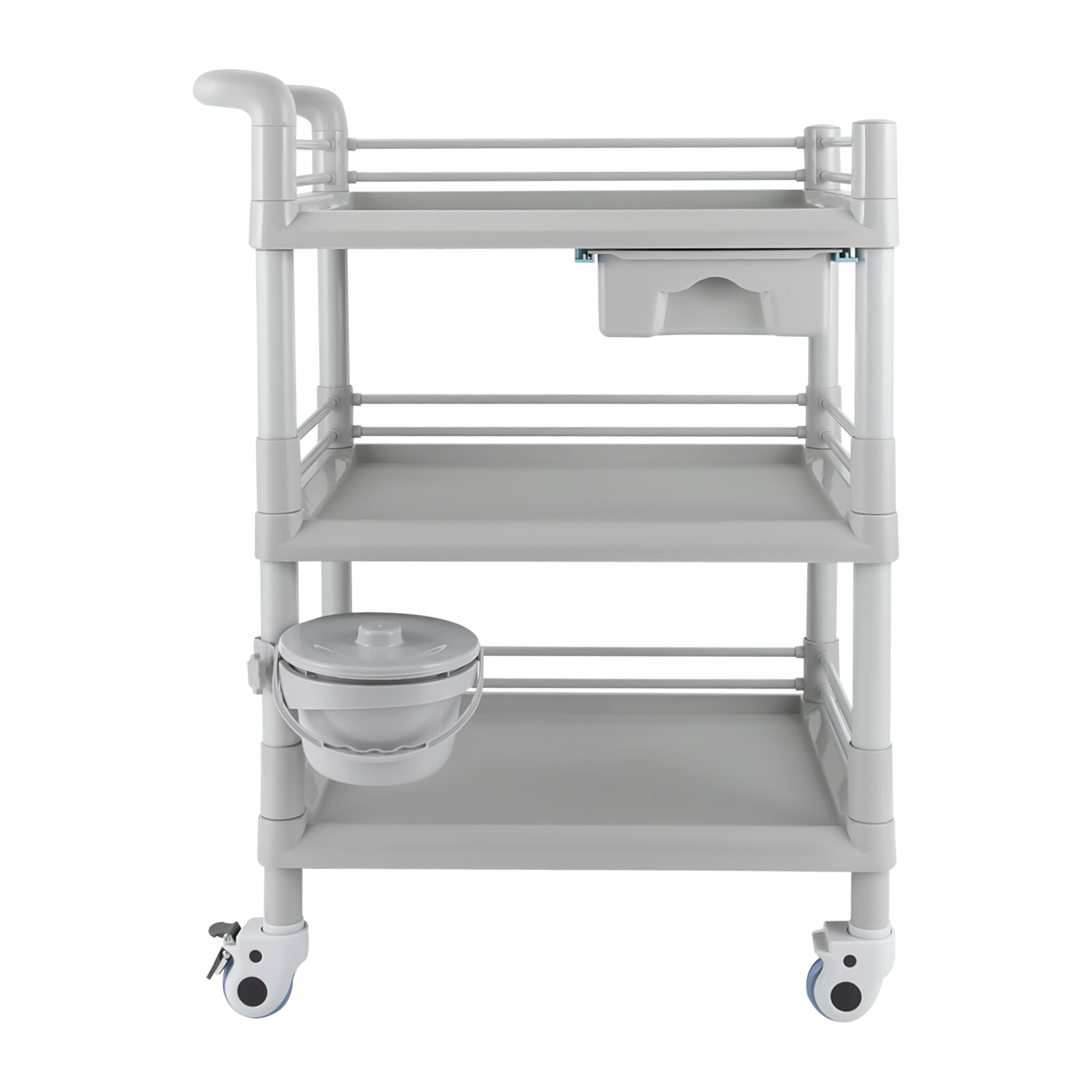 3-tier Beauty Salon Cart Beauty Instrument Cart Rolling Tool Cart with 4 Wheels