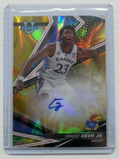 Ernest Udeh Jr Kansas Basketball Topps Lava Refractor Rookie Autograph Card /75