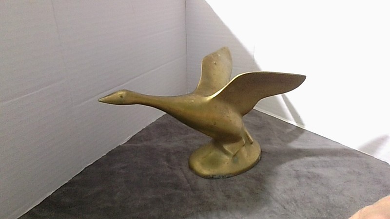 Vintage Brass Bird Taking Flight Mid-Century Art Deco Duck/Goose/Waterfowl 5x8"