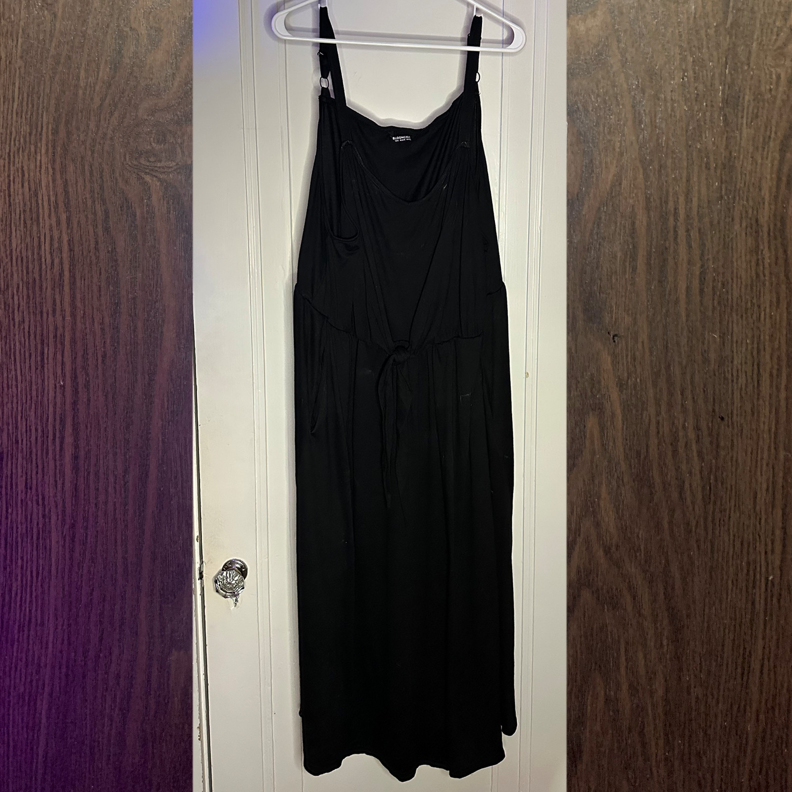 Bloomchic - black spaghetti strap drawstring dres… - image 1