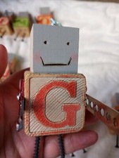 Upcycled Wood Burned ROBOT Christmas ornament NURSERY ART LETTER G Decor